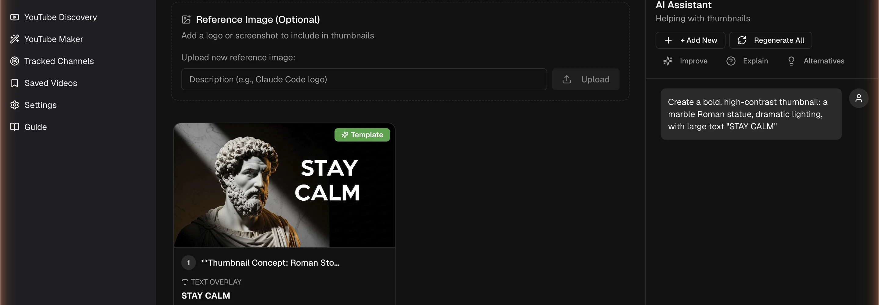 Thumbnail Studio — generate, refine, and upscale thumbnails, optionally seeded from a winner.